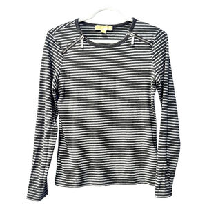 MICHAEL Michael Kors Nautical Striped Zip‎ Shoulders Top S